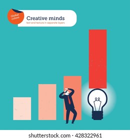 Bulb chart. Vector illustration Eps10 file. Global colors. Text and Texture in separate layers.