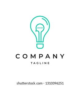 Bulb and Chat Logo Design Template