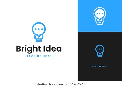 Bulb and chat logo design template vector illustration