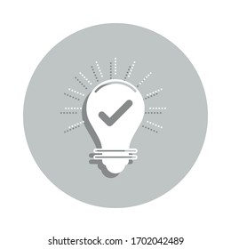 bulb, check, great idea badge icon. Simple glyph, flat vector of Business icons for ui and ux, website or mobile application