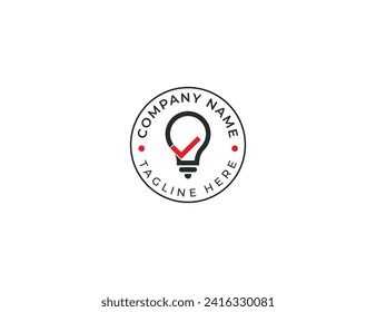 Bulb with checkmark logo design