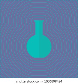 a bulb for chemical tests surrounded by lines