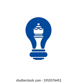 Bulb Chess logo design vector illustration, Creative Chess logo design concept template, symbols icons