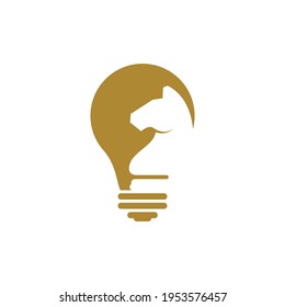 Bulb Chess logo design vector illustration, Creative Chess logo design concept template, symbols icons