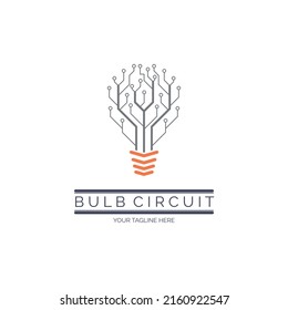 bulb circuit branch logo design template for brand or company and other