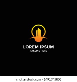 Bulb city logo template, Building Idea logo template, Modern Bulb City logo designs concept