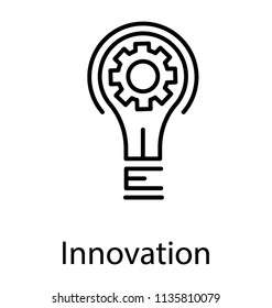 
A bulb with cogwheel and lights showing 
