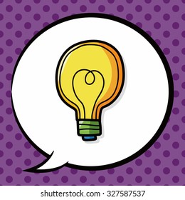 bulb color doodle, speech bubble