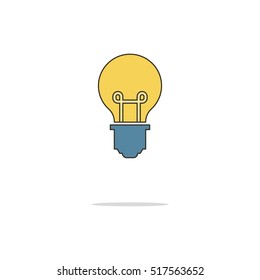 Bulb color thin line icon.Vector illustration
