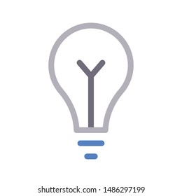 bulb colour line vector icon