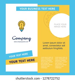 Bulb  Company Brochure Template. Vector Busienss Template
