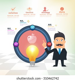 Bulb Concept Businessman Presentation Infographics and Stats Design