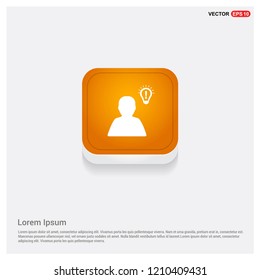 bulb concept Creative idea icon Orange Abstract Web Button - Free vector icon