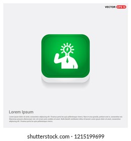 bulb concept Creative idea iconGreen Web Button - Free vector icon