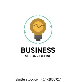 Bulb, Concept, Generation, Idea, Innovation, Light, Light bulb Business Logo Template. Flat Color