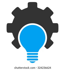 Bulb Configuration vector icon. Style is bicolor flat symbol, blue and gray colors, rounded angles, white background.