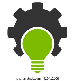 Bulb Configuration vector icon. Style is bicolor flat symbol, eco green and gray colors, rounded angles, white background.