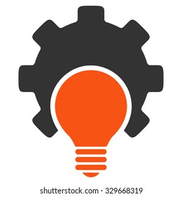 Bulb Configuration vector icon. Style is bicolor flat symbol, orange and gray colors, rounded angles, white background.