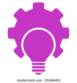 Bulb Configuration vector icon. Style is flat symbol, violet color, rounded angles, white background.