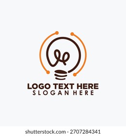 Lampe und Verbindung Logo Design-Vorlage, Smart Logo Design