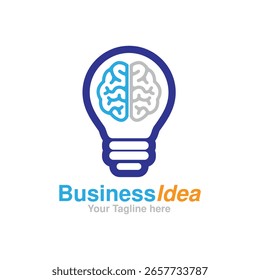 Modelo de logotipo de ideia de negócio criativo bulbo