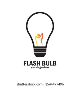 Bulb creative concept logo design template
