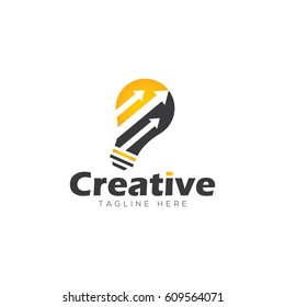 Bulb creative concept logo design template