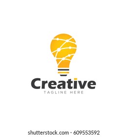 Bulb creative concept logo template