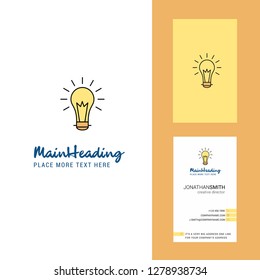 Bulb Creative Logo and business card. vertical Design Vector