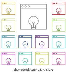 bulb, creative multi color icon. Simple thin line, outline vector of Web Design Development icons for UI and UX, website or mobile application