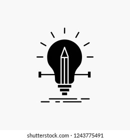 bulb, creative, solution, light, pencil Glyph Icon. Vector isolated illustration