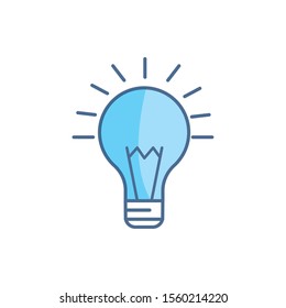 bulb creativity school education learning line and fill vector illustration
