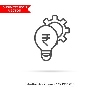 Bulb, currency and setting Business line icon 10 eps. Flat design.
