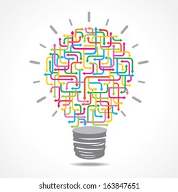 bulb design with colorful arrow vector