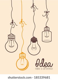 Bulb design over beige background, vector illustration