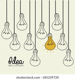 Bulb design over beige background, vector illustration