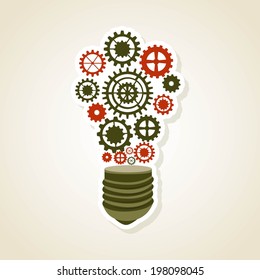 Bulb design over beige background, vector illustration