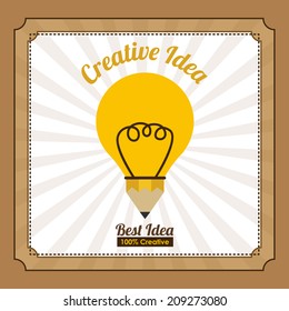 Bulb design over beige background, vector illustration