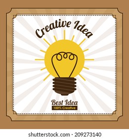 Bulb design over beige background, vector illustration