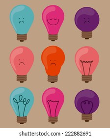 Bulb design over beige background, vector illustration
