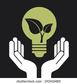 Bulb design over black background, vector illustration,