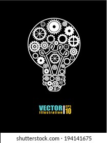 Bulb design over black background, vector illustration,