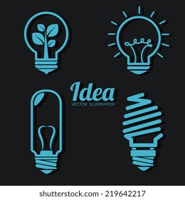 Bulb design over black background, vector illustration