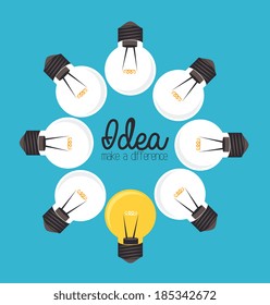 Bulb design over blue background, vector illustration