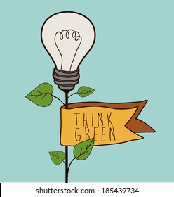 Bulb design over blue background, vector illustration