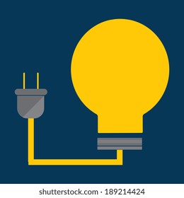 Bulb design over blue background, vector illustration