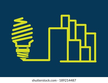 Bulb design over blue background, vector illustration
