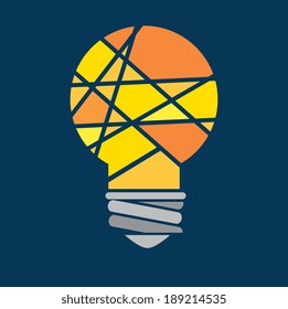 Bulb design over blue background, vector illustration