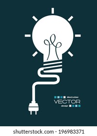 Bulb design over blue background, vector illustration