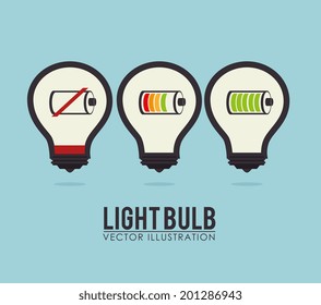 Bulb design over blue background, vector illustration